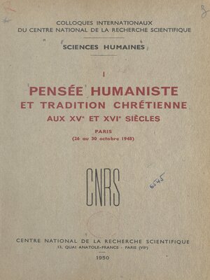 cover image of Pensée humaniste et tradition chrétienne aux XVe et XVIe siècles
